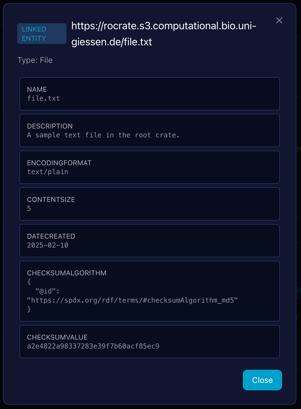 Detail Information of Linked Entities as an Overlay